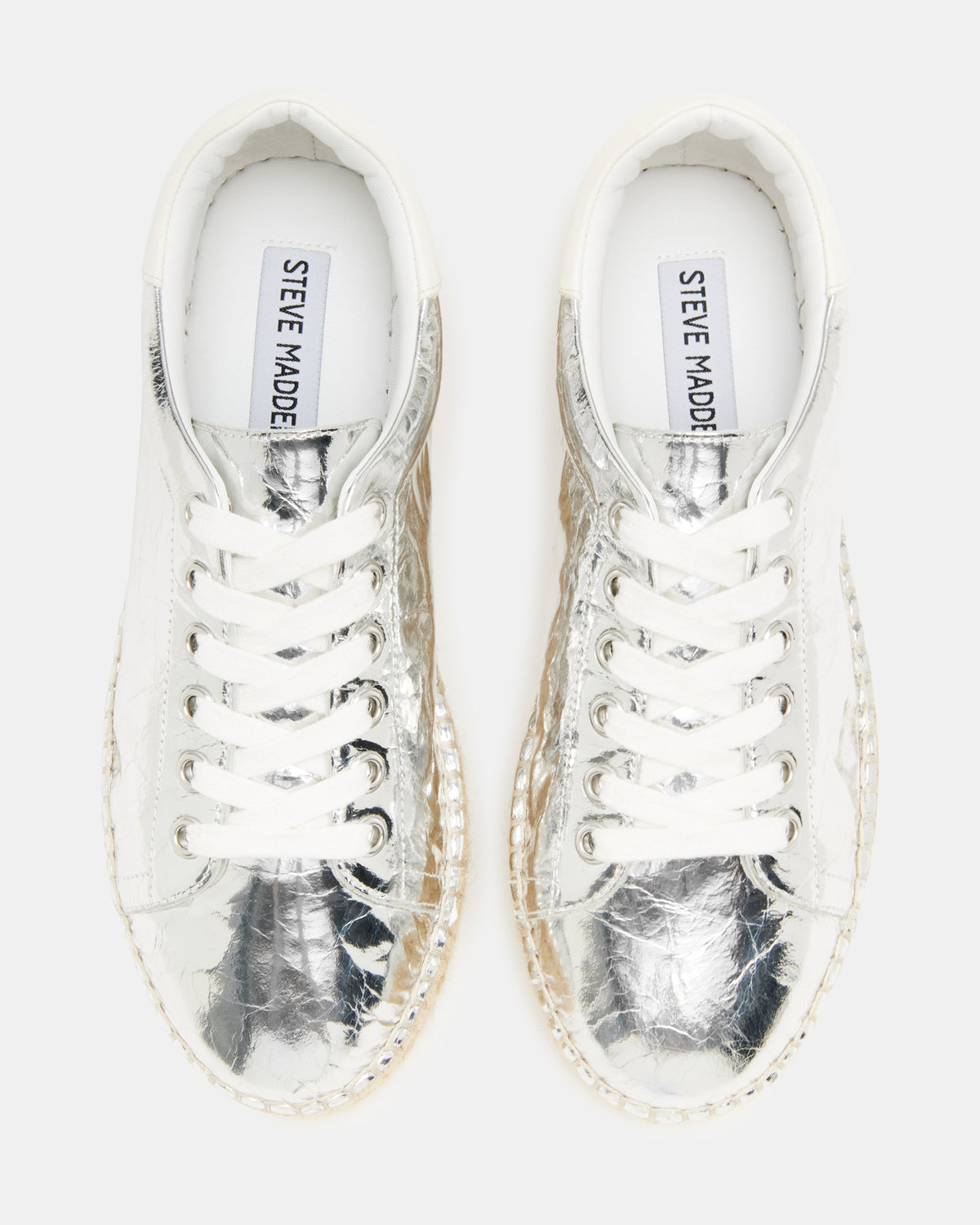 BECKY Silver Multi Women's Espadrille Platform Casual Sneakers