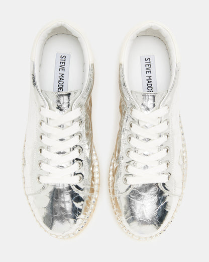 BECKY Silver Multi Women's Espadrille Platform Casual Sneakers