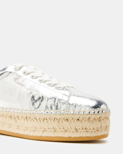 BECKY Silver Multi Women's Espadrille Platform Casual Sneakers