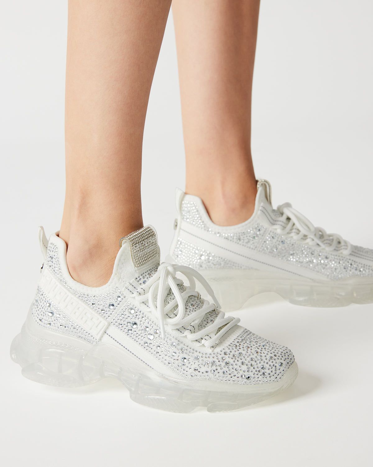 MAXIMA White Rhinestones Sneakers | Women's Sneakers