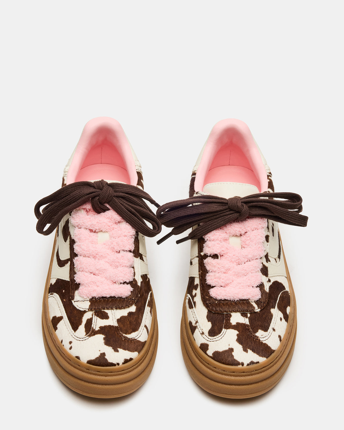 DODGE Brown Cow Print Low-Top Platform Women's Sneaker