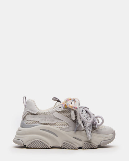 PRYCE Grey Low-Top Lace-Up Chunky Platform Women's Sneaker