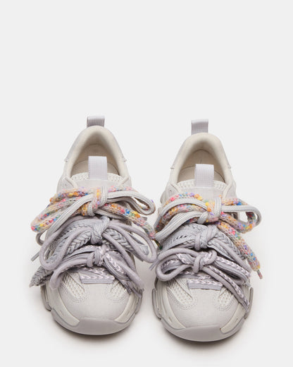 PRYCE Grey Low-Top Lace-Up Chunky Platform Women's Sneaker