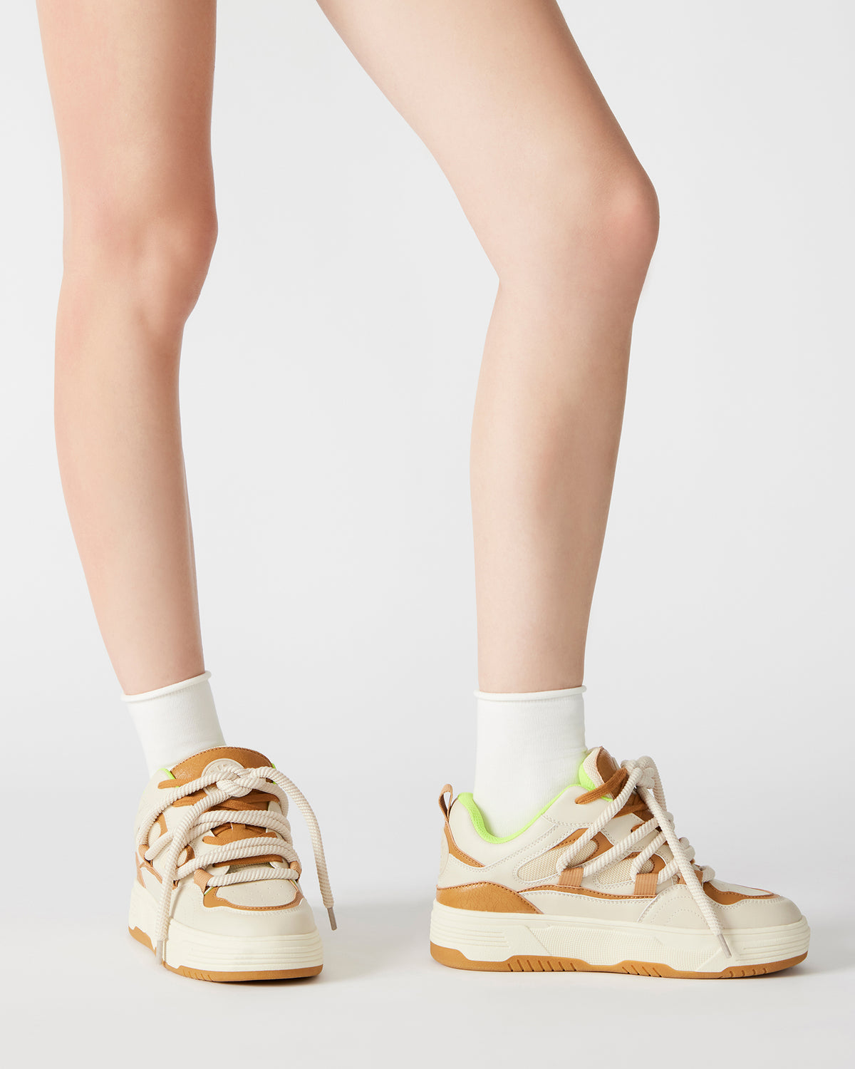 BOOMER Tan Multi Platform Chunky Sneaker | Women's Sneakers