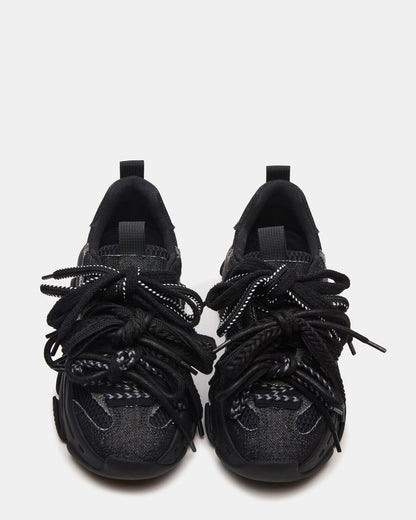 PRYCE Black Low-Top Lace-Up Chunky Platform Women's Sneaker