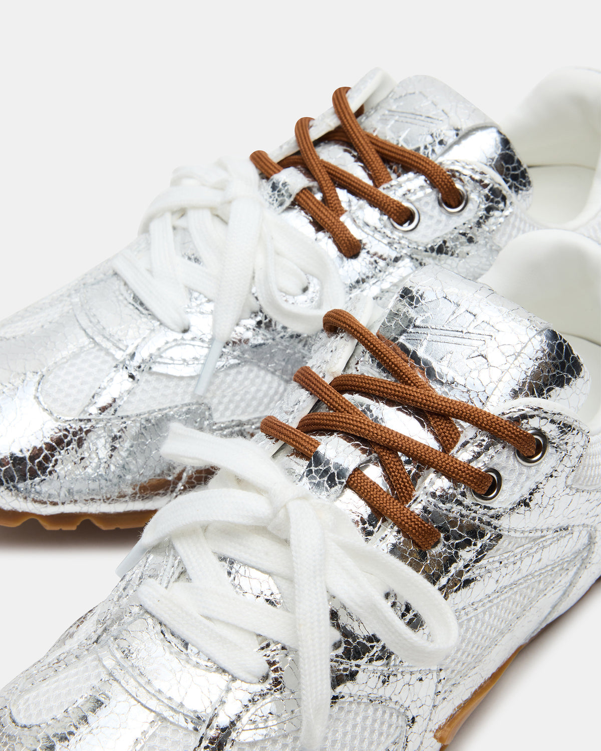 AZIEL Silver Low-Top Lace-Up Women's Sneakers