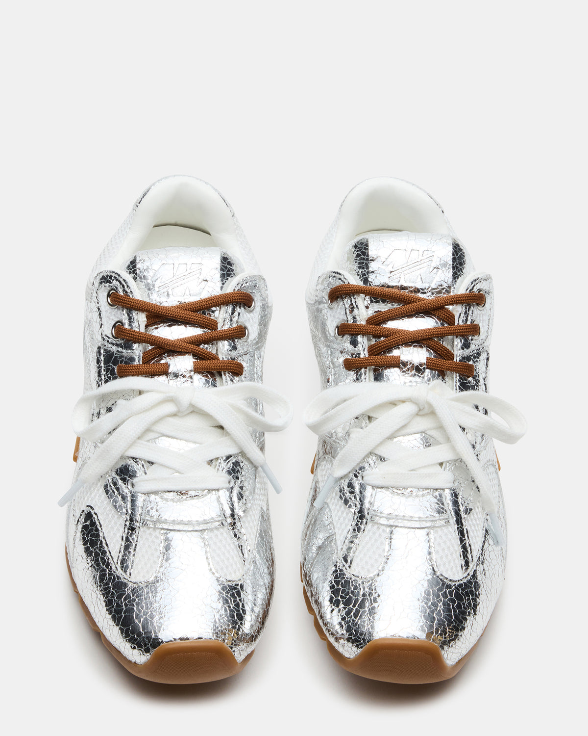 AZIEL Silver Low-Top Lace-Up Women's Sneakers