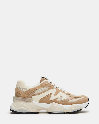 SEBI Taupe Multi Low-Top Lace-Up Women's Sneaker