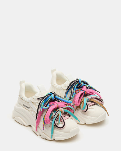 PRYCE White Low-Top Lace-Up Chunky Platform Women's Sneaker