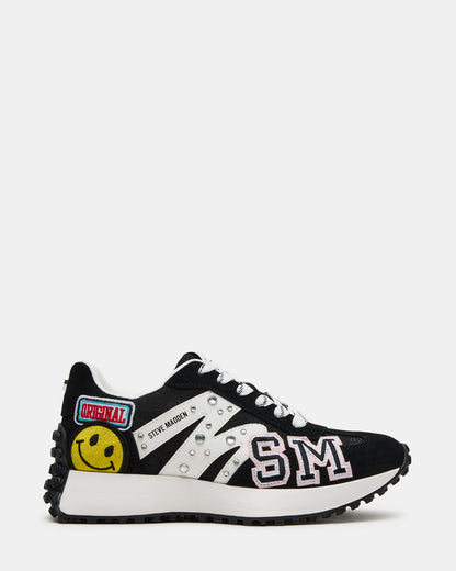 CAMPO Black Multi Patches Lace-Up Women's Sneaker