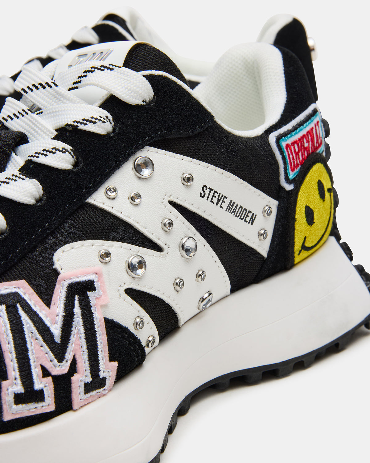 CAMPO Black Multi Patches Lace-Up Women's Sneaker