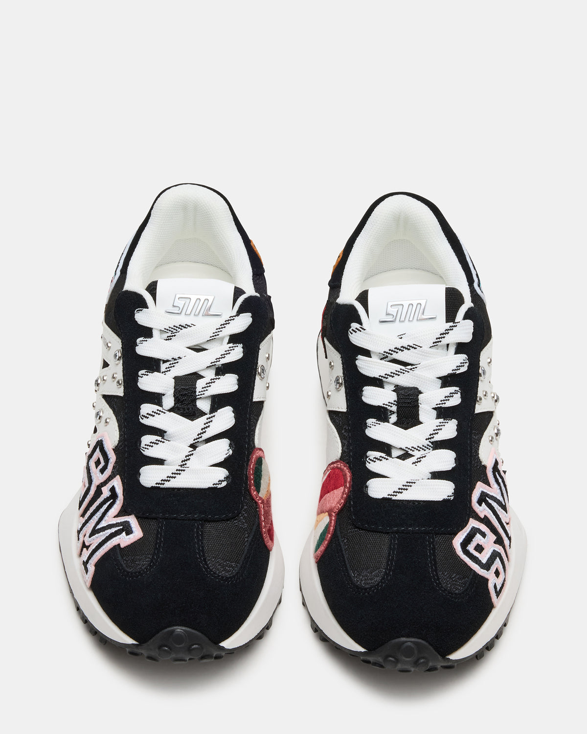 CAMPO Black Multi Patches Lace-Up Women's Sneaker