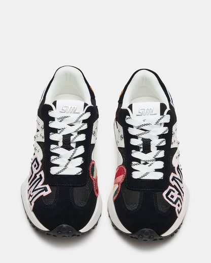 CAMPO Black Multi Patches Lace-Up Women's Sneaker
