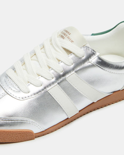 HUDSIN Silver Multi Women's Lace-Up Low-Top Sneaker