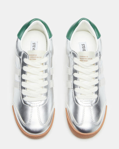 HUDSIN Silver Multi Women's Lace-Up Low-Top Sneaker