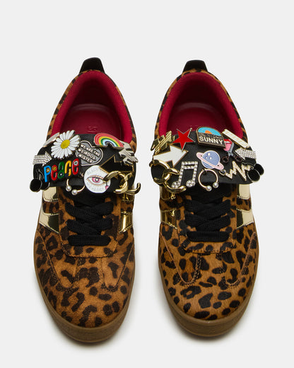 WYATT Leopard Lace-Up Low-Top Pin Women's Sneaker