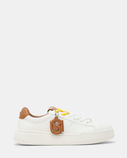 MARVIN White/Tan Low-Top Lace-Up Women's Sneaker