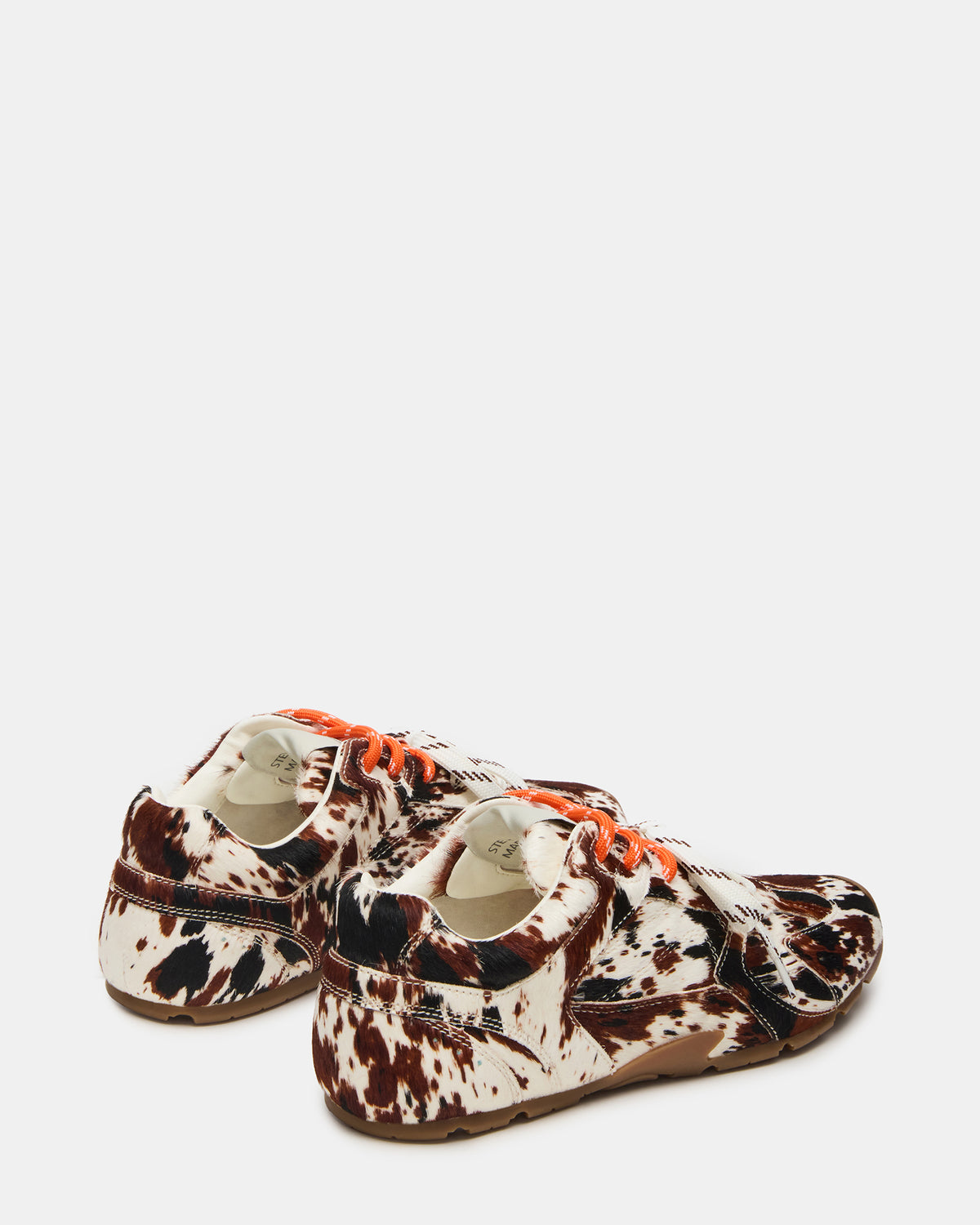 AZIEL Brown Cow Print Low-Top Lace-Up Women's Sneakers