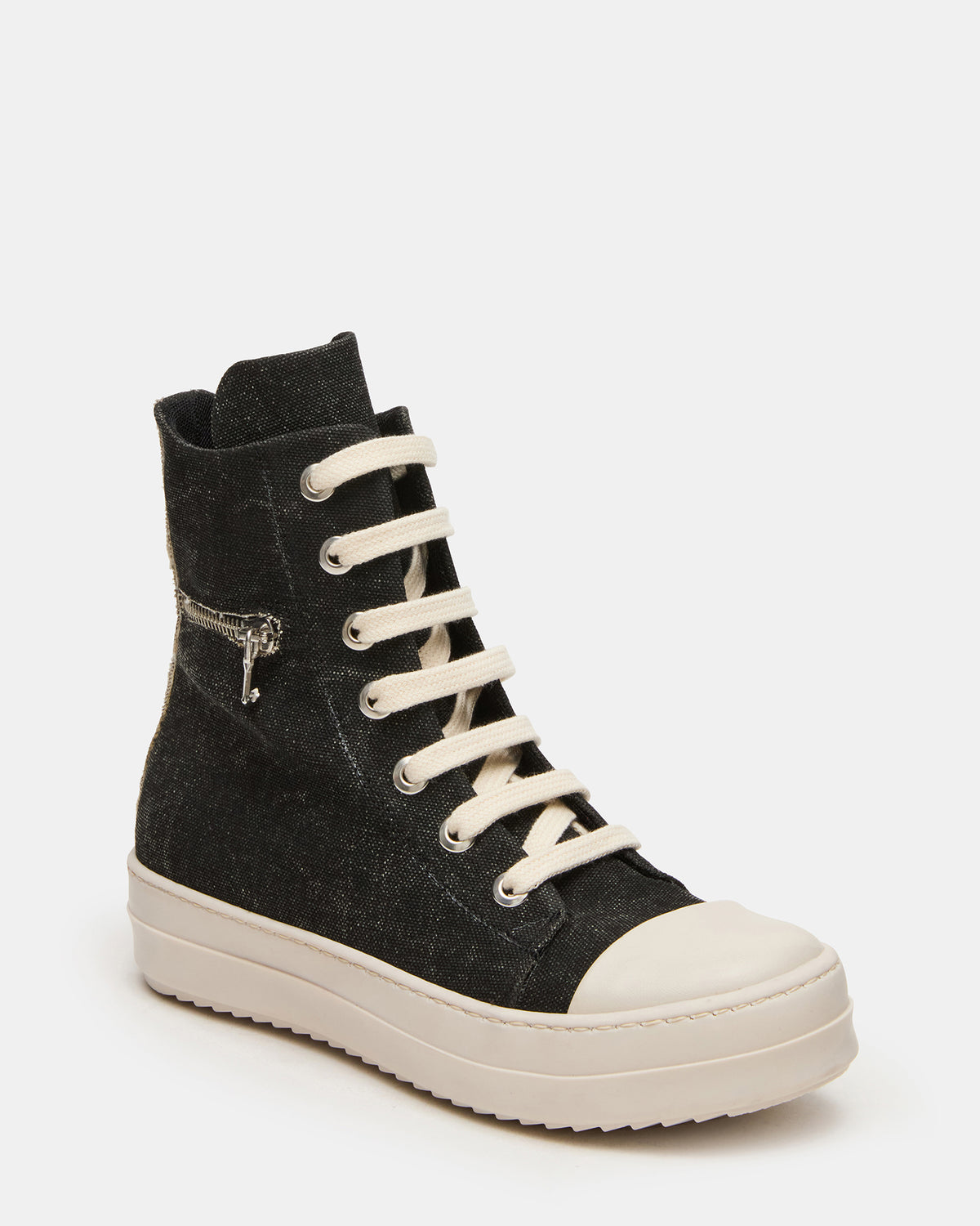 DEVON Black/White High-Top Lace-Up Women's Sneaker