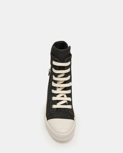 DEVON Black/White High-Top Lace-Up Women's Sneaker