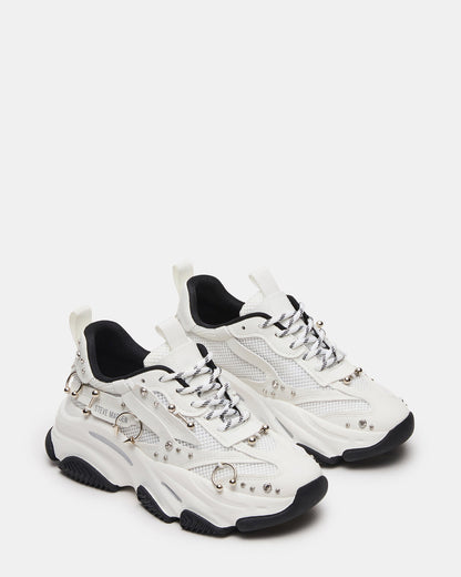 POSSESSION Piercing White Platform Lace-Up Women's Sneaker
