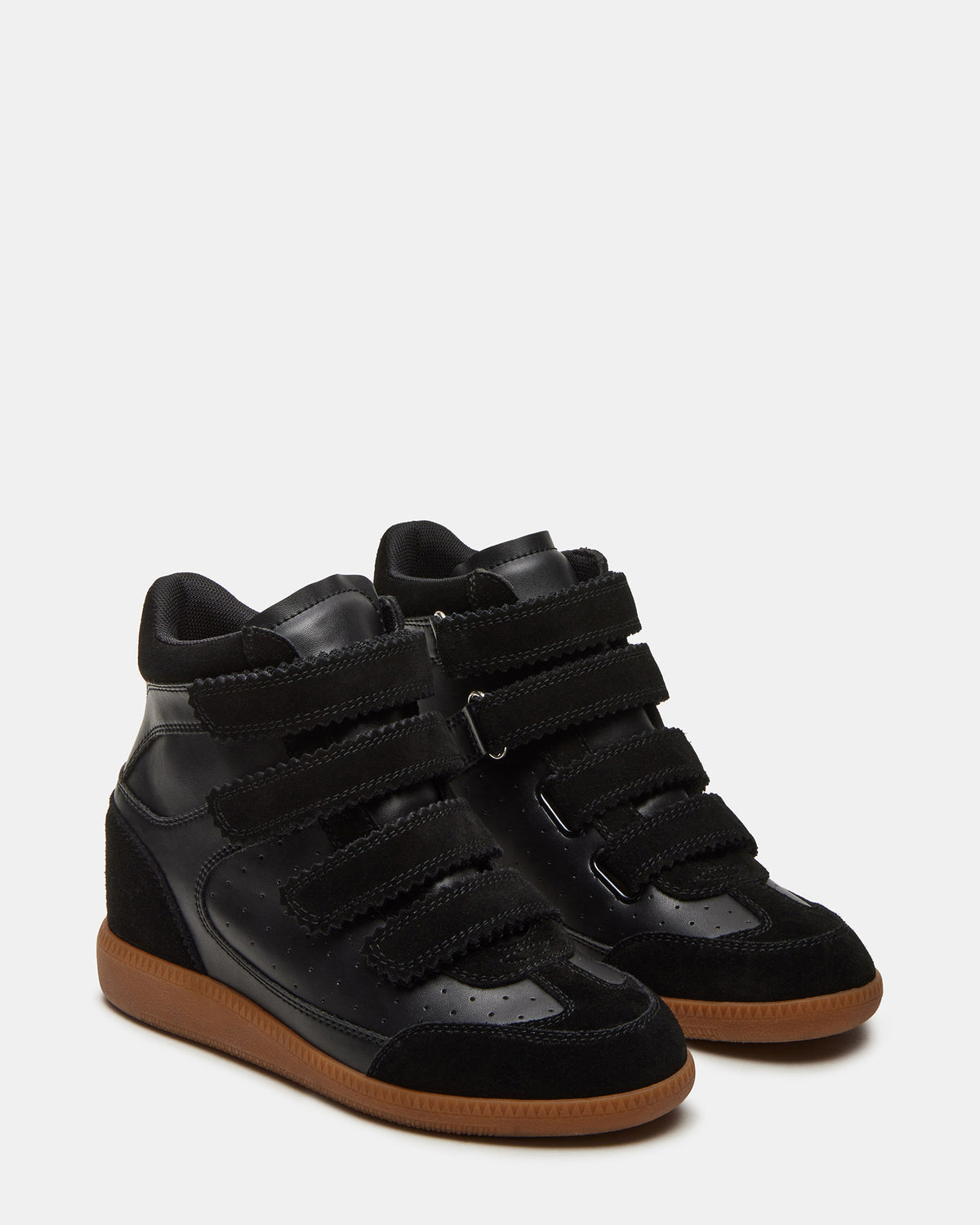 MUSTANG Black Suede Women's High-Top Velcro Sneaker