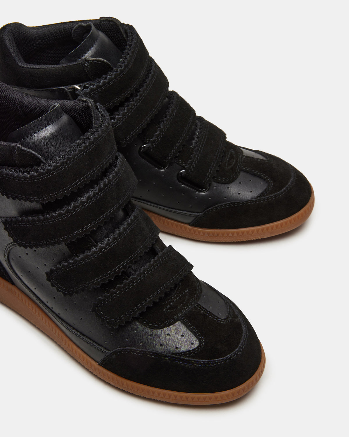 MUSTANG Black Suede Women's High-Top Velcro Sneaker