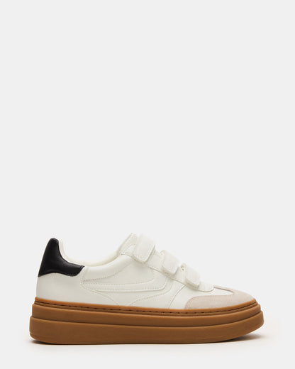 DASH White Multi Women's Low-Top Platform Velcro Sneaker