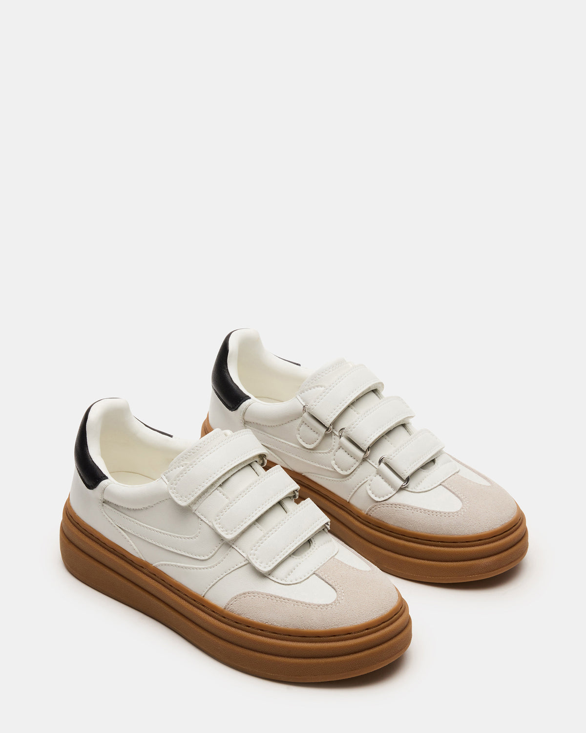 DASH White Multi Women's Low-Top Platform Velcro Sneaker
