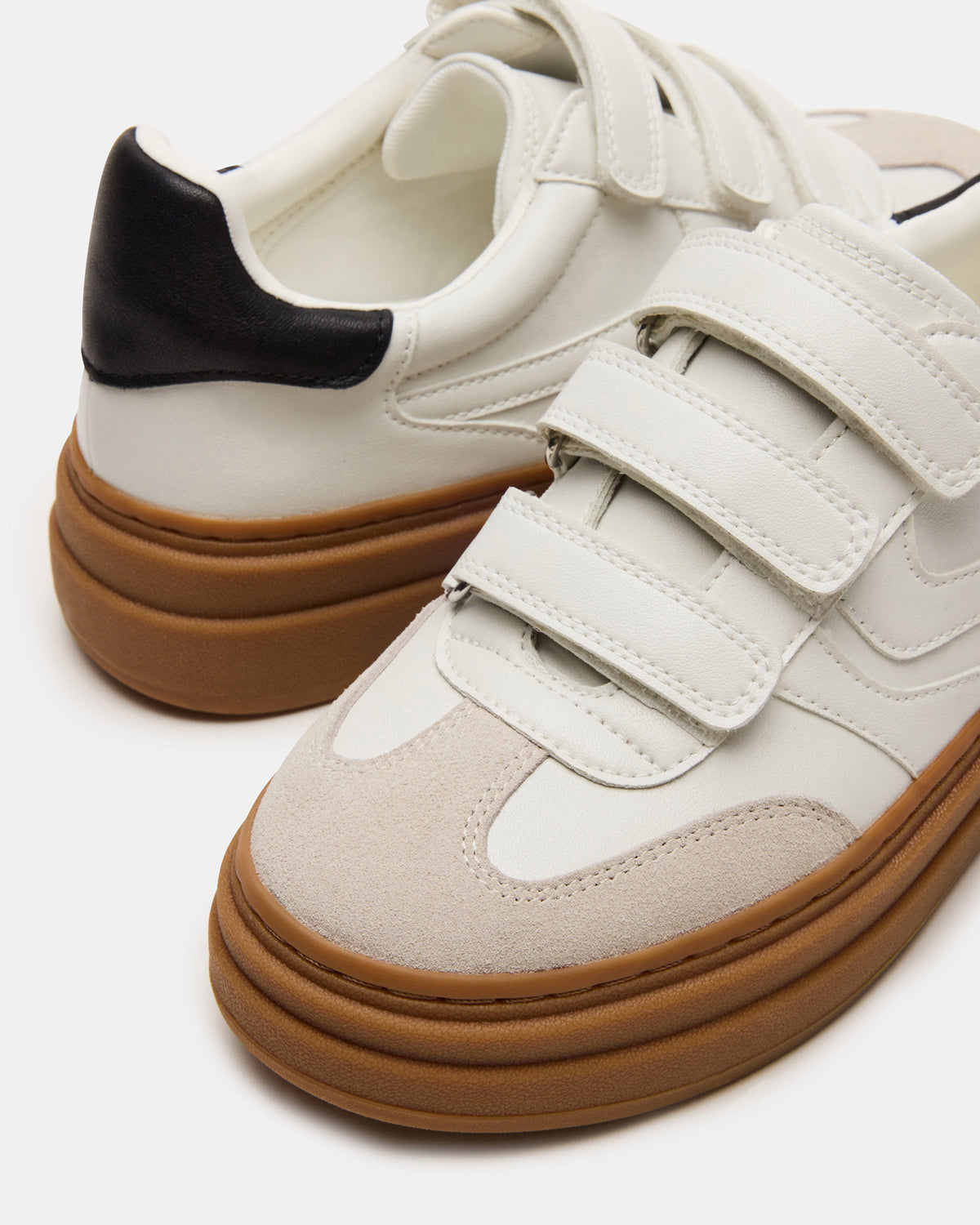 DASH White Multi Women's Low-Top Platform Velcro Sneaker