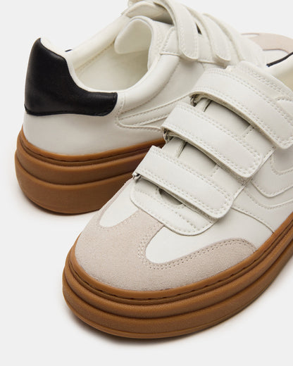 DASH White Multi Women's Low-Top Platform Velcro Sneaker