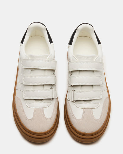 DASH White Multi Women's Low-Top Platform Velcro Sneaker