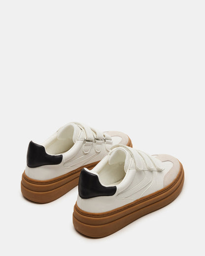 DASH White Multi Women's Low-Top Platform Velcro Sneaker