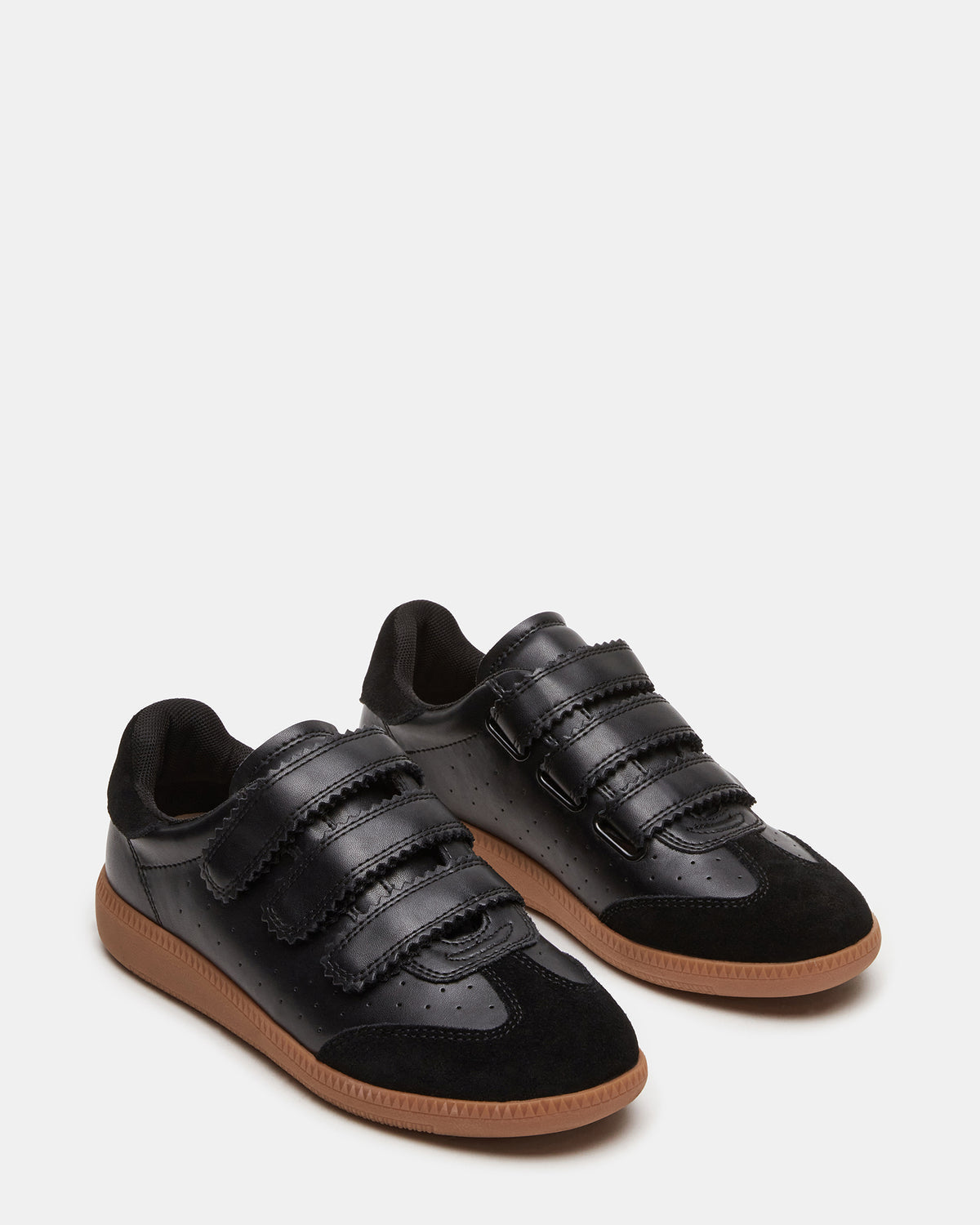 MOMENTUM Black Velcro Low-Top Women's Sneakers