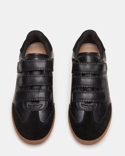 MOMENTUM Black Velcro Low-Top Women's Sneakers