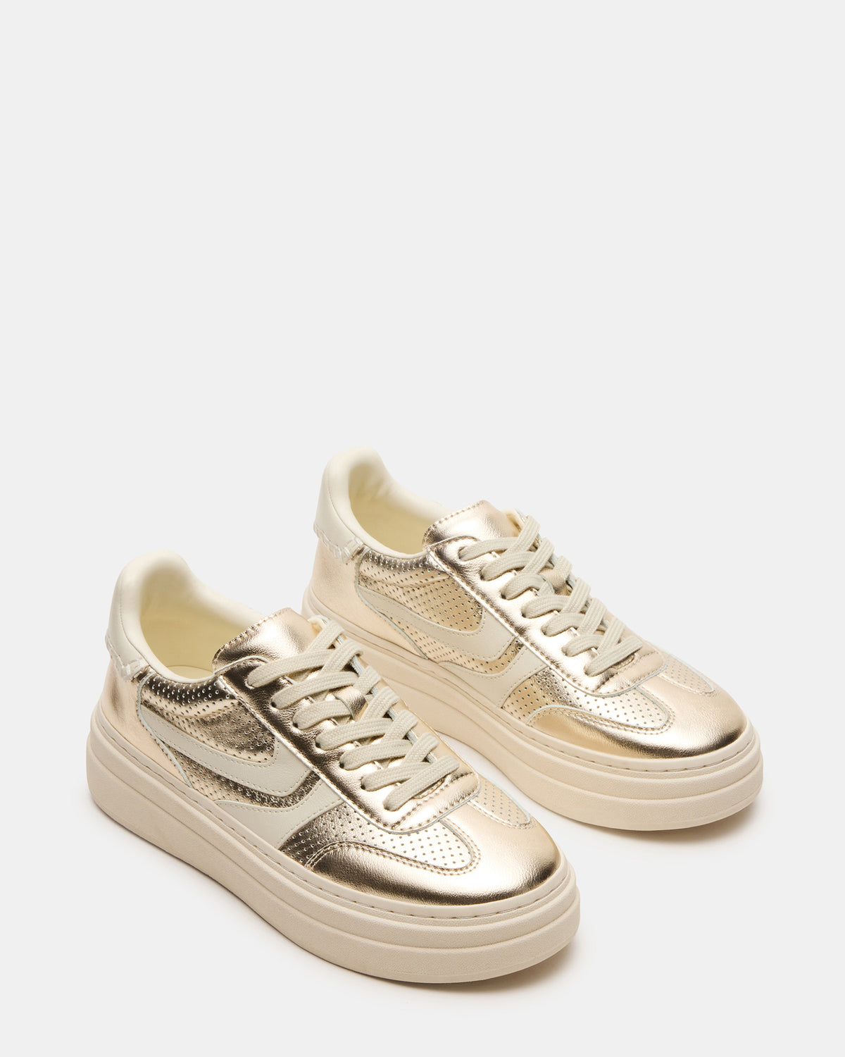 DODGE Perforated Champagne Multi Women's Low-Top Platform Sneaker
