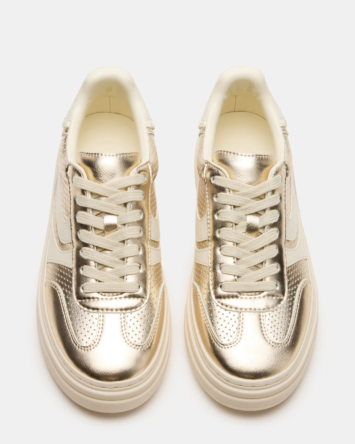 DODGE Perforated Champagne Multi Women's Low-Top Platform Sneaker
