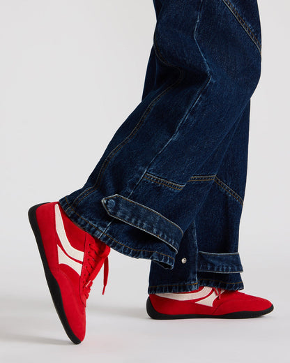 DOBSON Red Women's Low-Top Lace-Up Sneaker