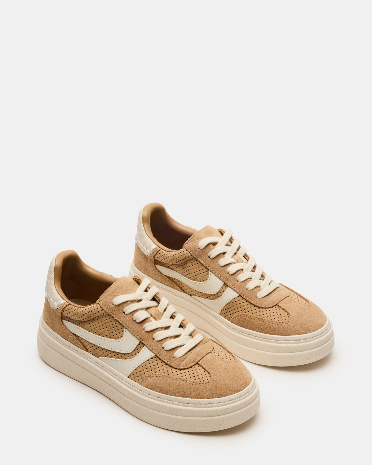 DODGE Perforated Camel Multi Women's Low-Top Platform Sneaker