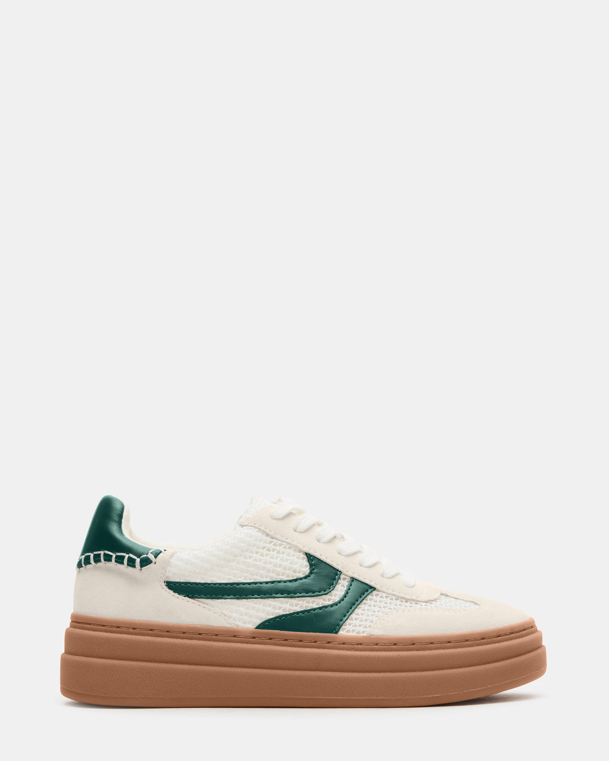 DODGE White/Green Low-Top Platform Women's Sneaker