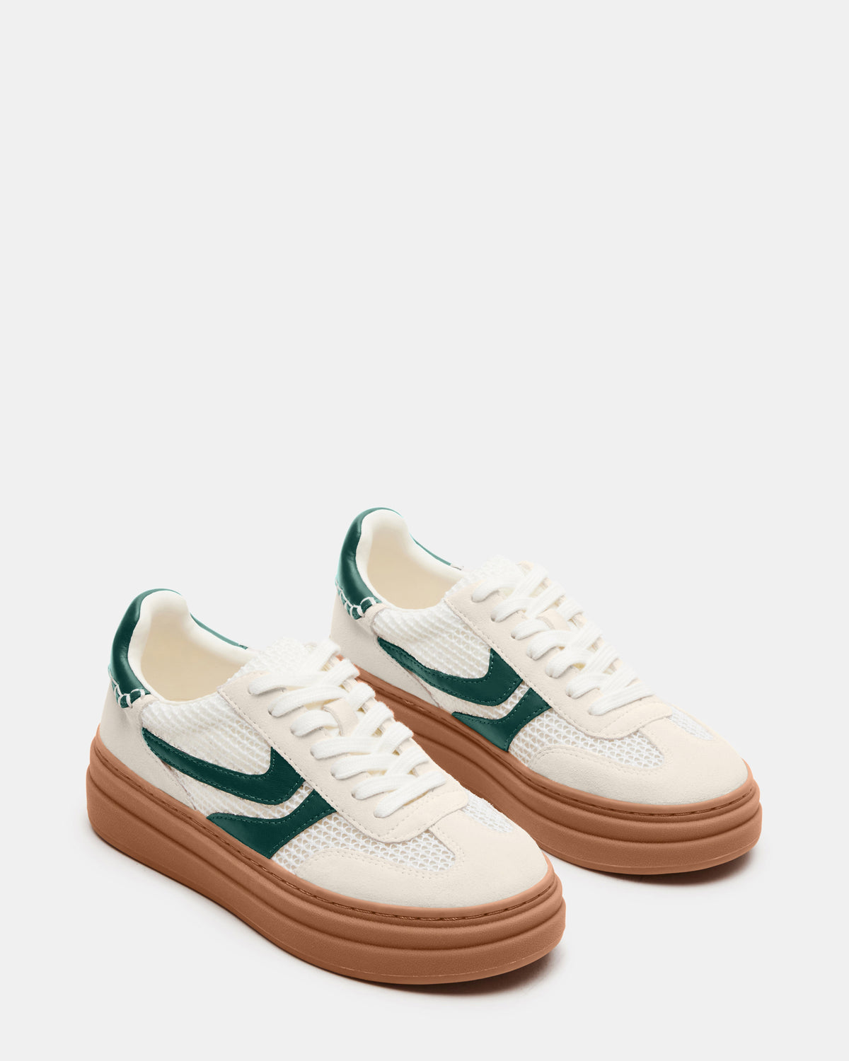 DODGE White/Green Low-Top Platform Women's Sneaker