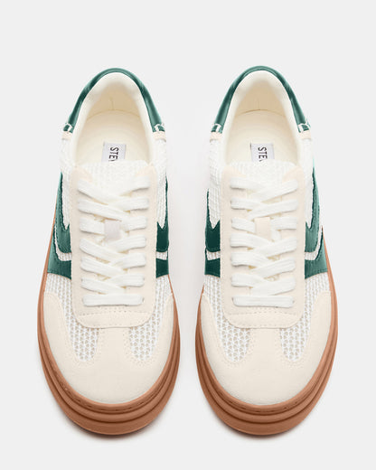 DODGE White/Green Low-Top Platform Women's Sneaker