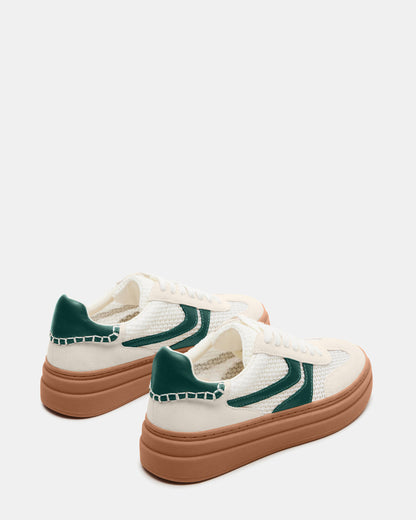 DODGE White/Green Low-Top Platform Women's Sneaker