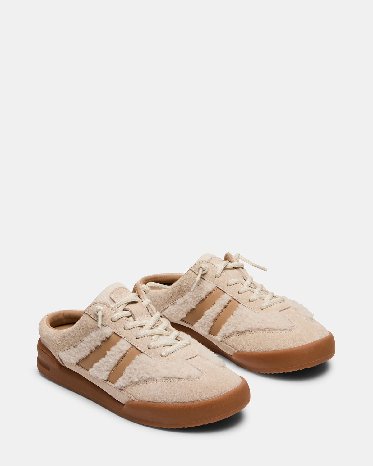 VANDY Faux Fur Bone Multi Low-Top Lace-Up Mule Women's Sneaker