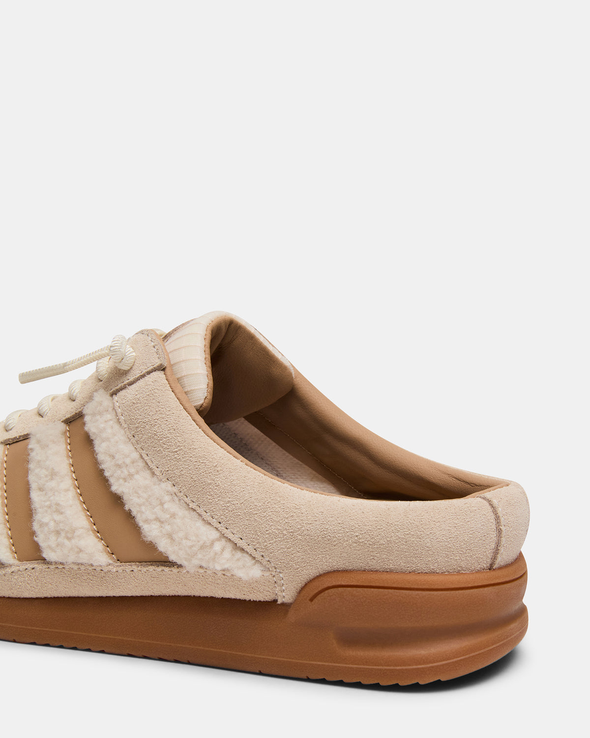 VANDY Faux Fur Bone Multi Low-Top Lace-Up Mule Women's Sneaker