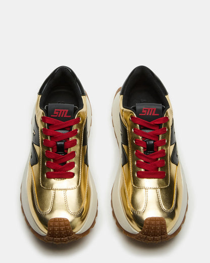SUPERCAMPO Gold Multi Women's Platform Low-Top Sneaker
