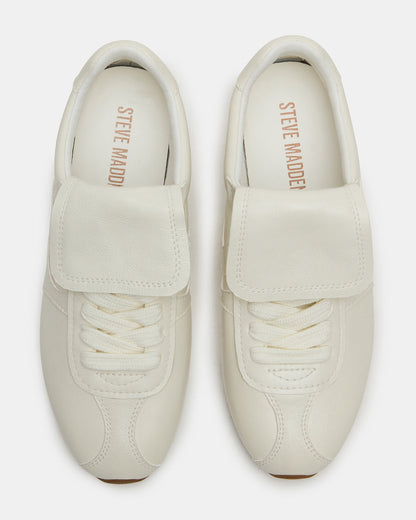 MOBILITY White Leather Women's Low-Top Lace-Up Sneaker