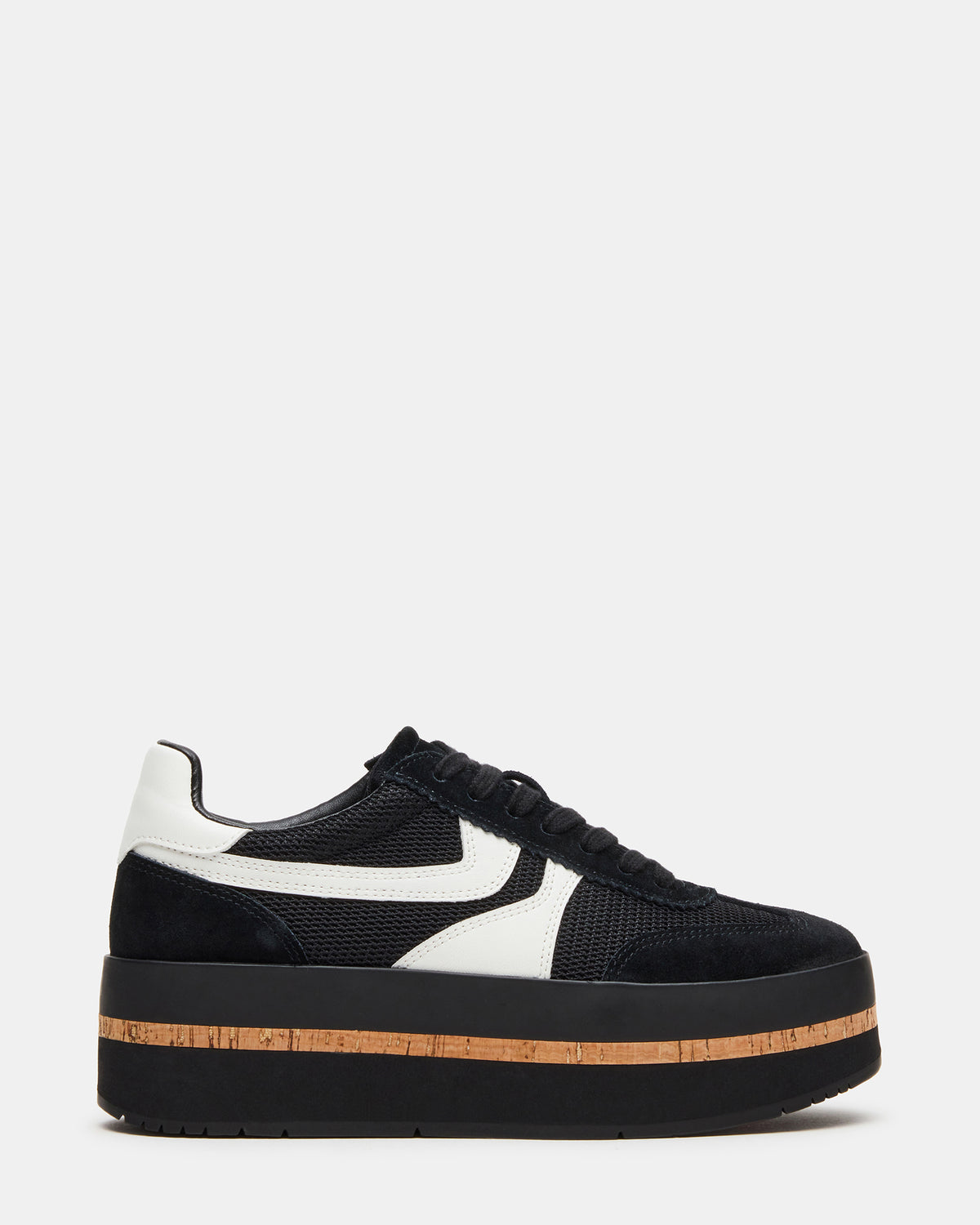 JUDGE Black Multi Platform Low-Top Lace-Up Women's Sneaker