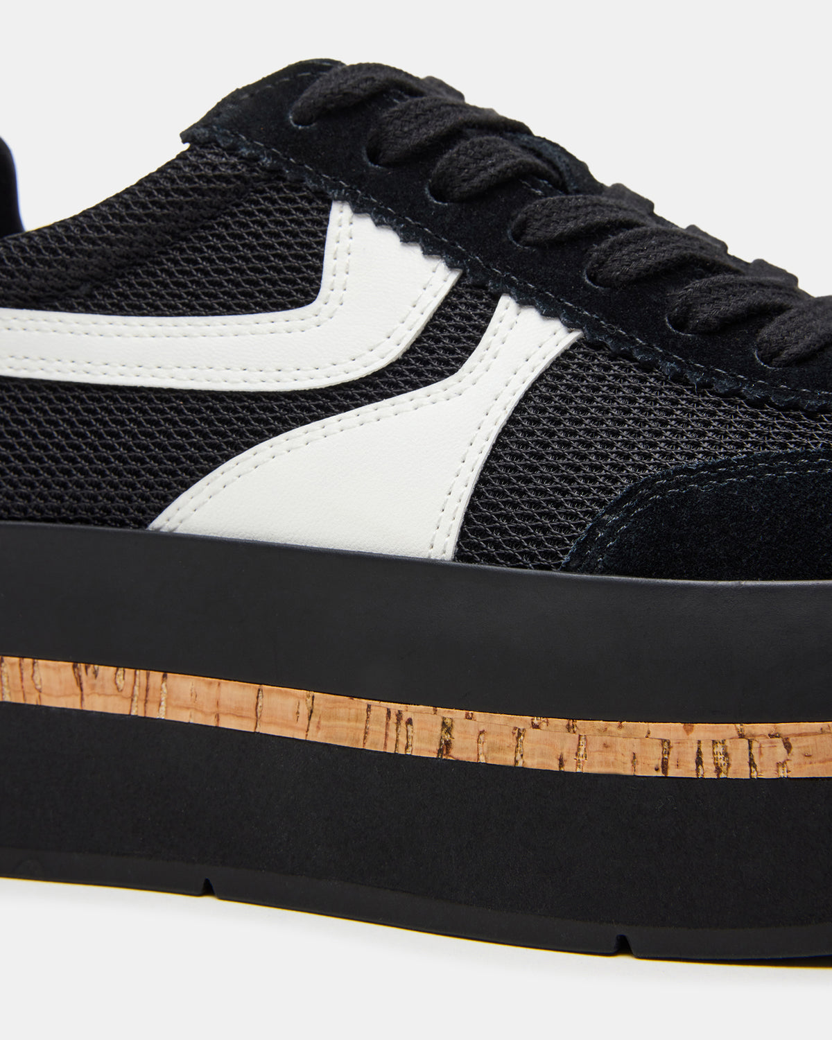 JUDGE Black Multi Platform Low-Top Lace-Up Women's Sneaker