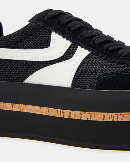JUDGE Black Multi Platform Low-Top Lace-Up Women's Sneaker